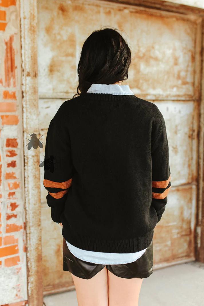 Black Western Style Cardigan: Texas Cowgirl Highland Cow